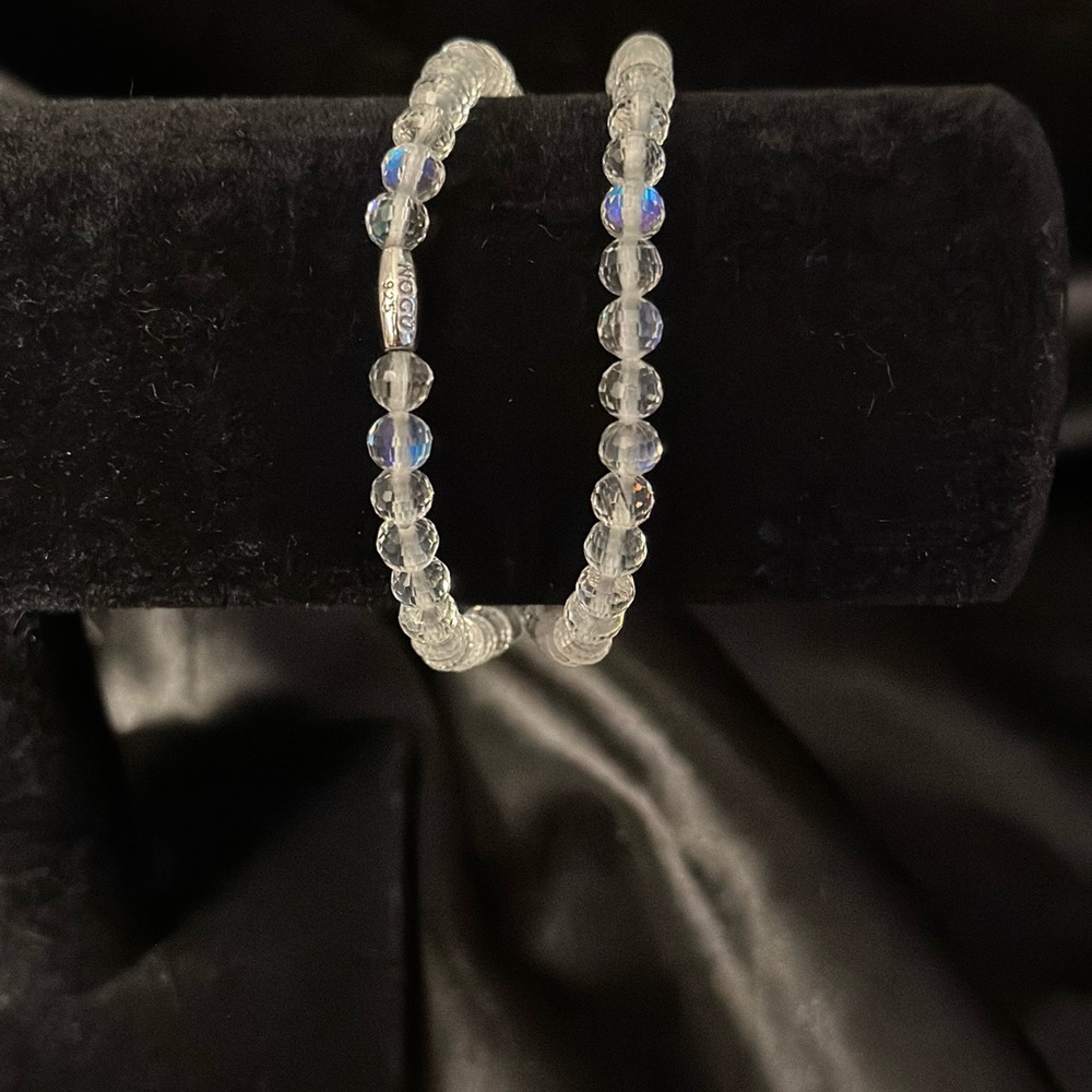 NOGU Iridescent Silver Beaded Bracelet Wrap